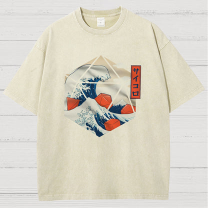 Great Wave of Dice Vintage Distressed T-shirt