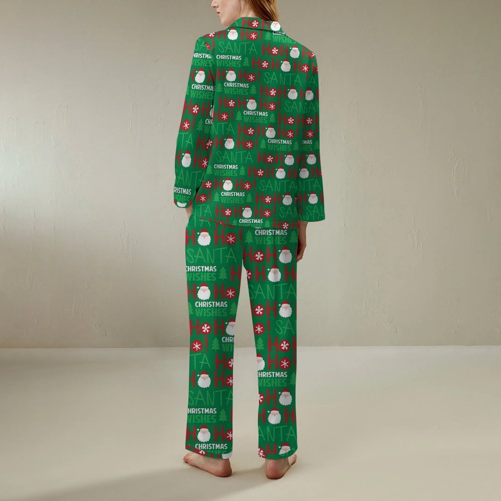 Unisex Christmas Print Geek Long Sleeve Pajama Set