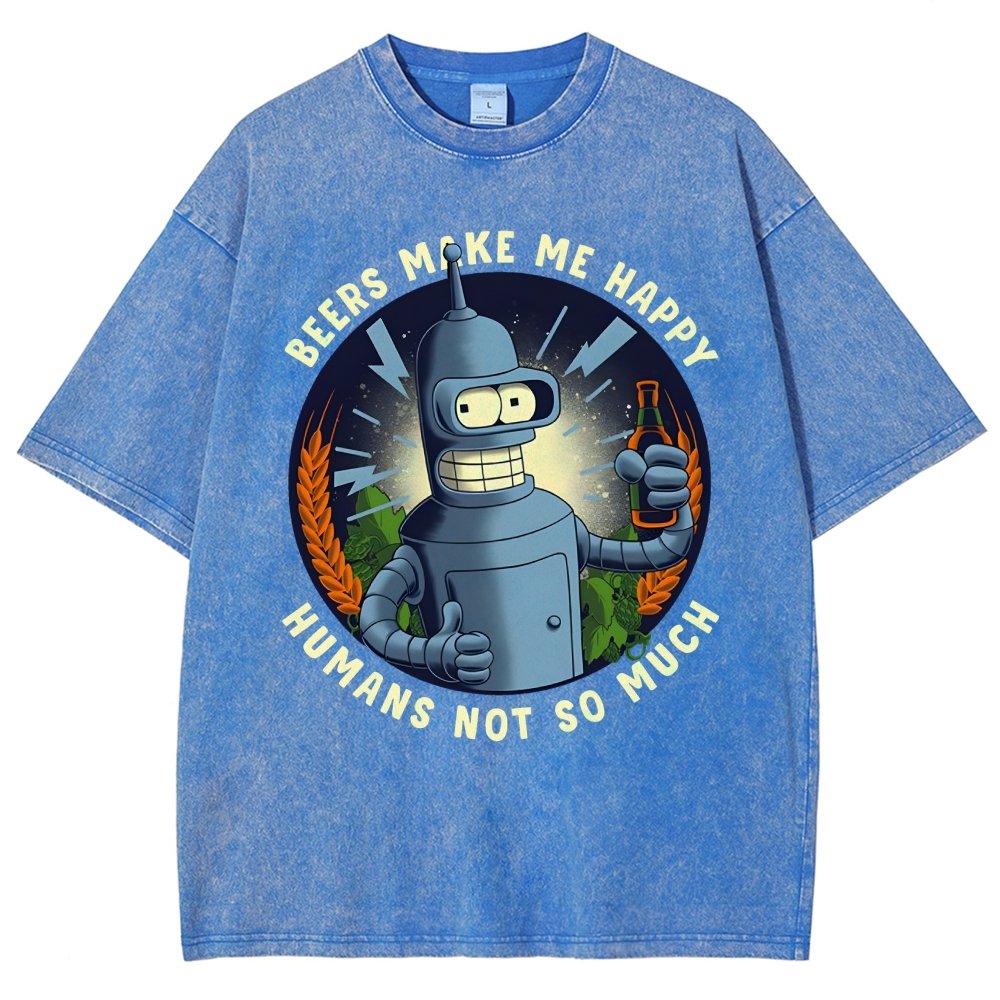 Beers Make Me Happy Vintage Distressed T-shirt