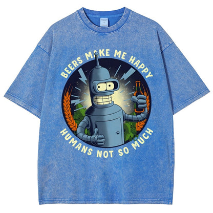 Beers Make Me Happy Vintage Distressed T-shirt