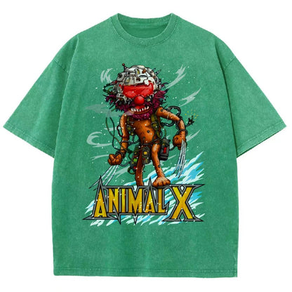 ANIMAL X  Unisex Fit Washed T-Shirt