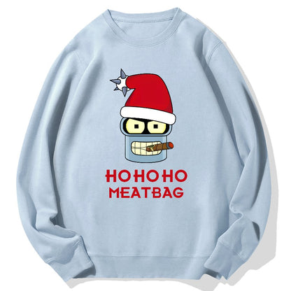 Ho-Ho-Ho！Meatbag Geek Cotton Sweatshirt