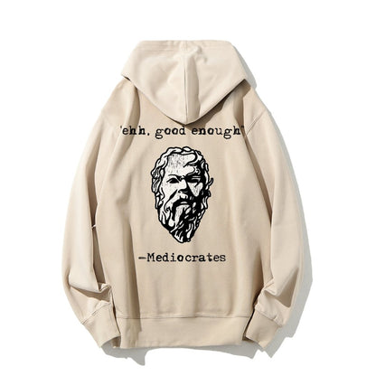 Mediocrates eh Good Enough Printed Back Unisex Cotton Hoodie