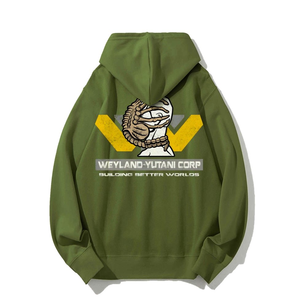 Mysterious Creatures Building Better Worlds Printed Back Unisex Cotton Hoodie