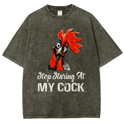 Stop Staring at My Cock Vintage Distressed T-shirt