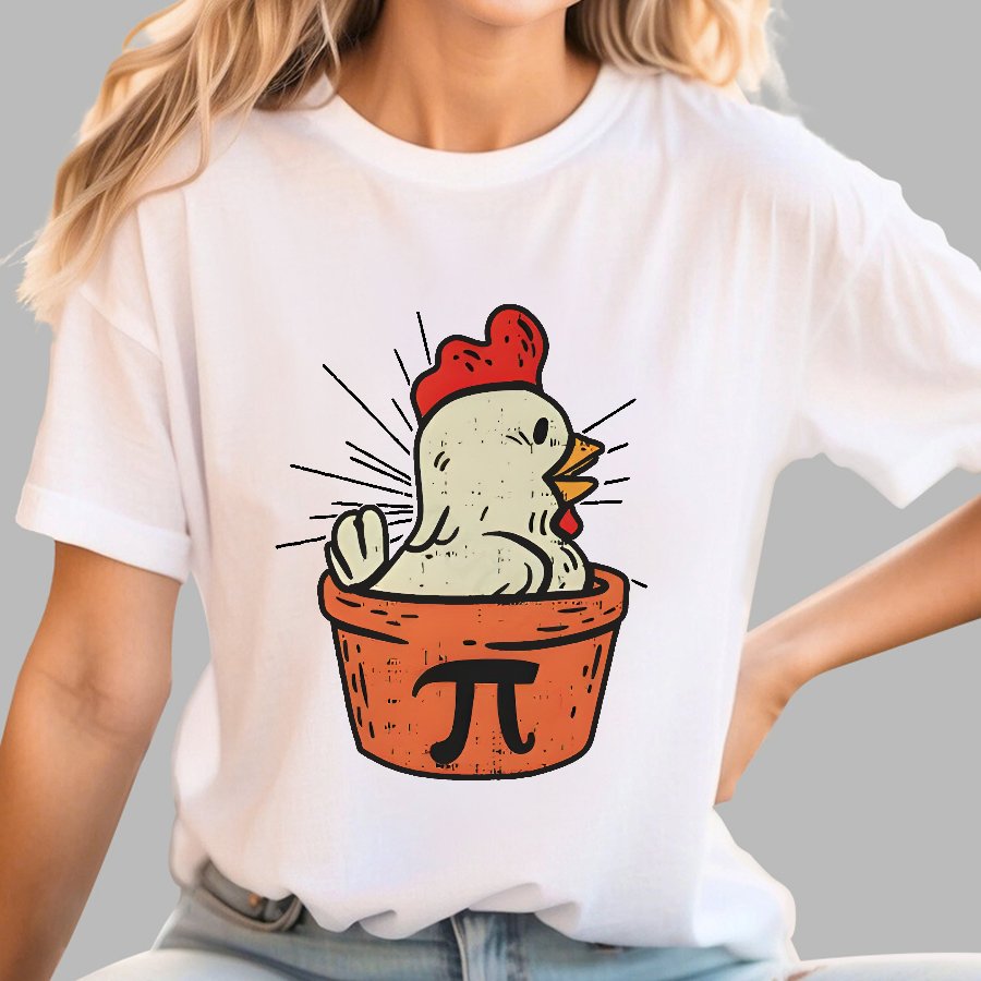 Funny Chicken Pot Pi Geek T-Shirt