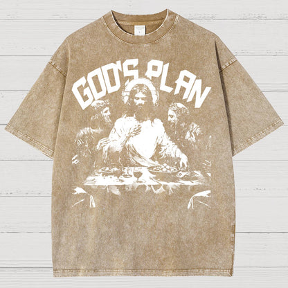 Unisex God's Plan Vintage Distressed T-shirt