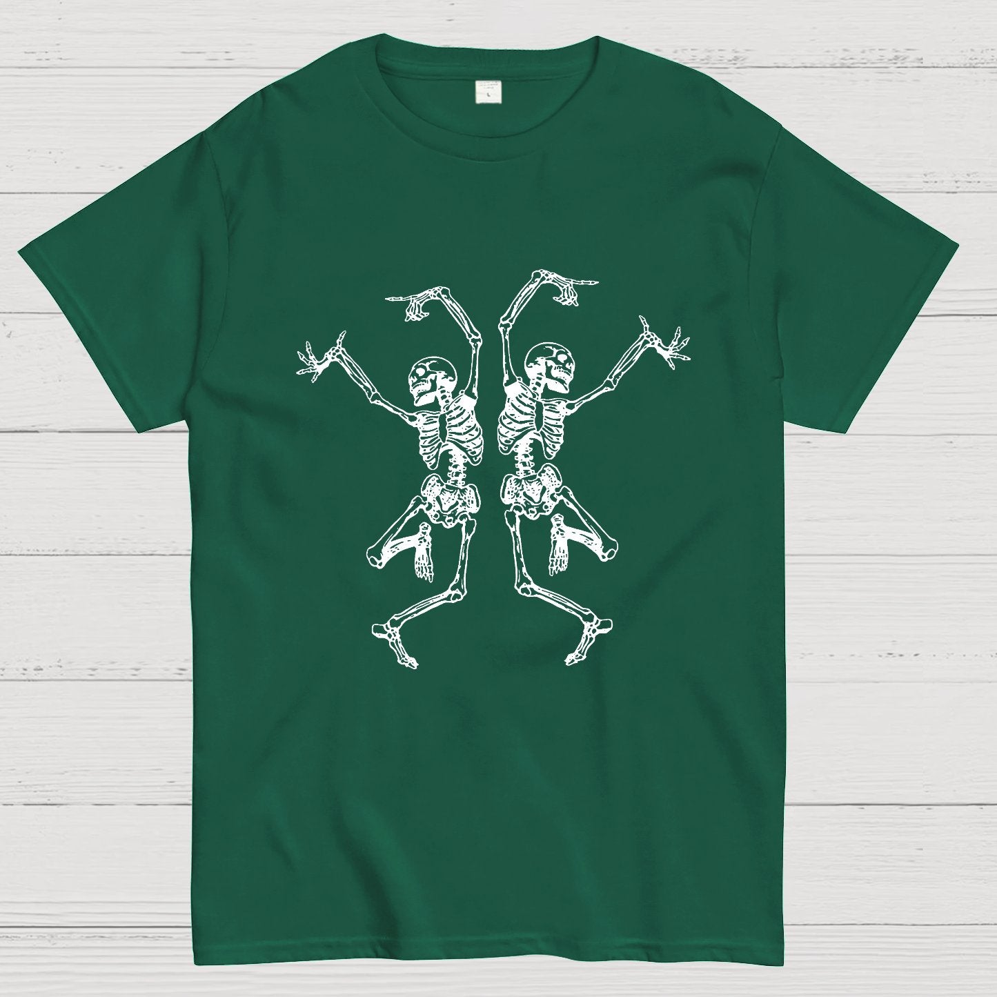 Fall Dancing Skeleton Halloween Geeky T-Shirt