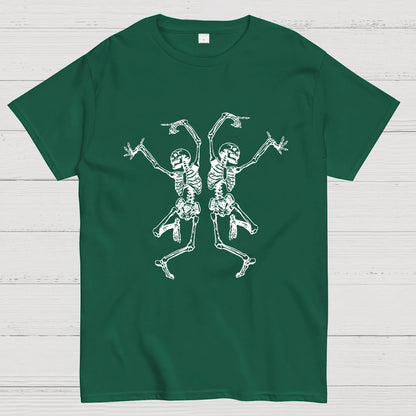 Fall Dancing Skeleton Halloween Geeky T-Shirt