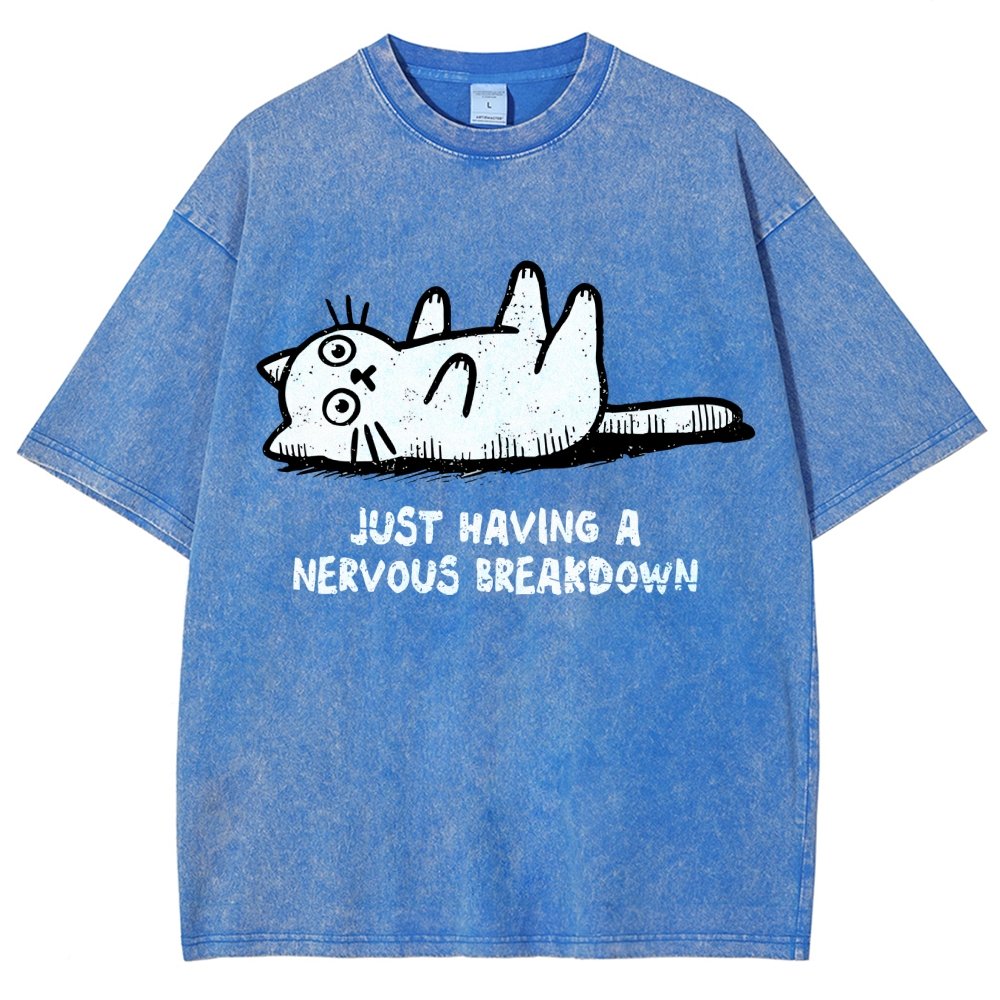 Nervous Breakdown Cat Vintage Distressed T-shirt