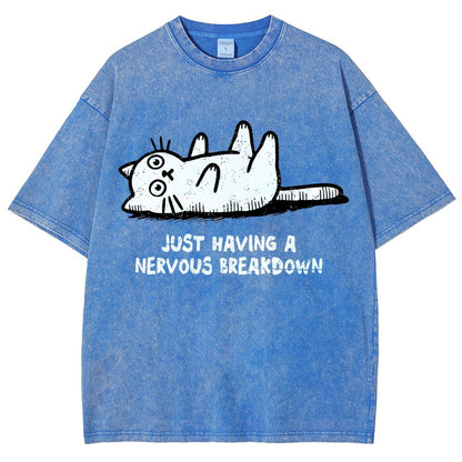 Nervous Breakdown Cat Vintage Distressed T-shirt