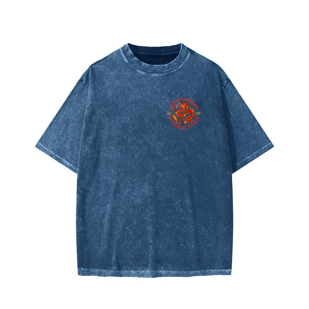 Lee Ho Fooks Front And Back Printing Washed T-shirt