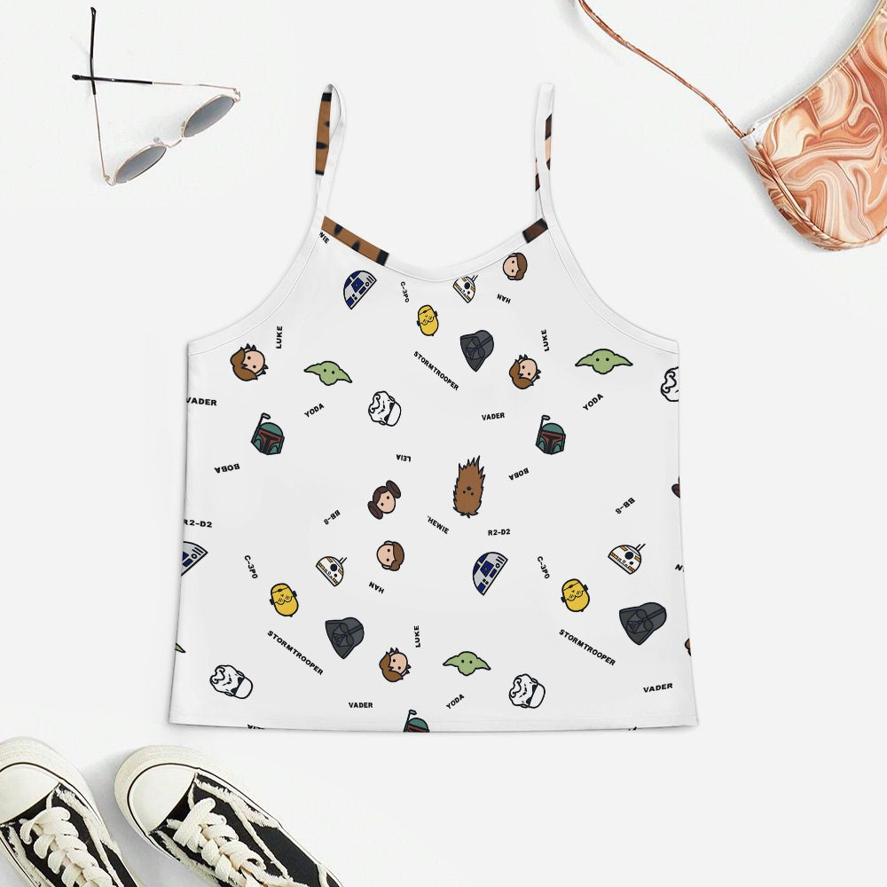 Planet Species Cute Print  Women's Geek Suspender Cami Set