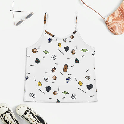 Planet Species Cute Print  Women's Geek Suspender Cami Set