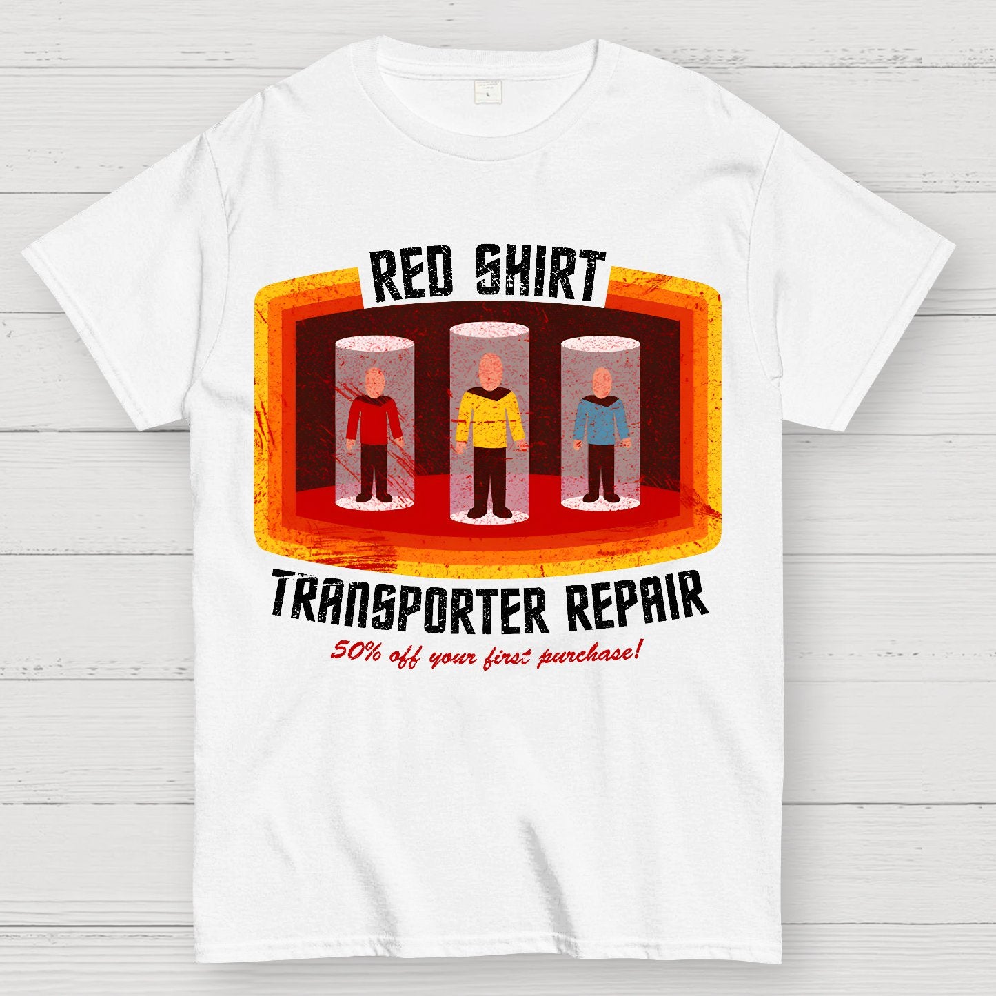 Red Shirt Space Repair Geek T-Shirt