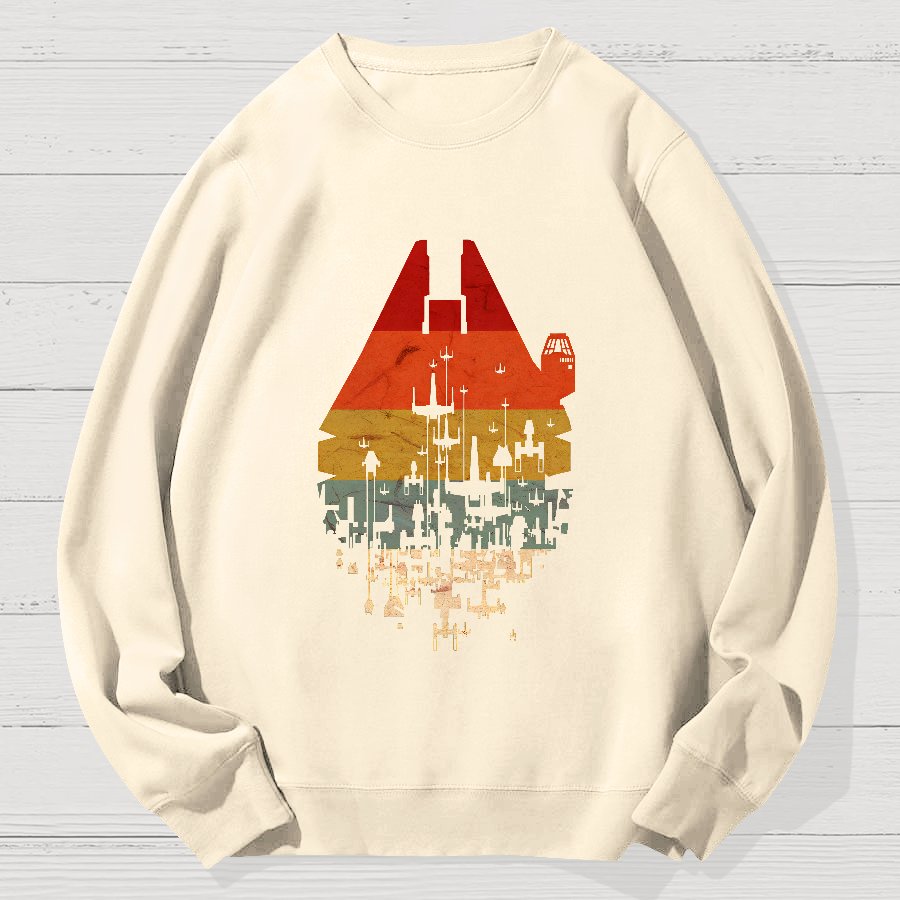 Retro Battleship Geek Cotton Sweatshirt