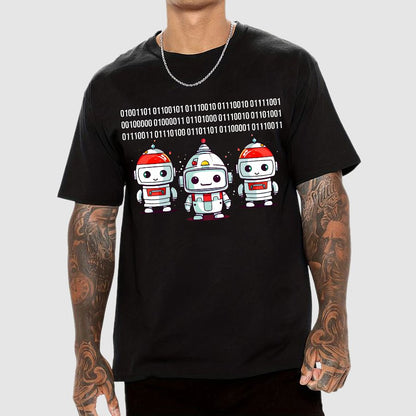 Robot Binary Christmas Geek T-Shirt