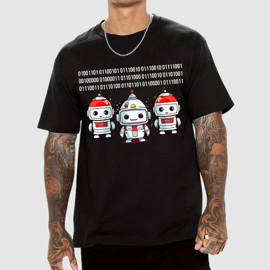 Robot Binary Christmas Geek T-Shirt