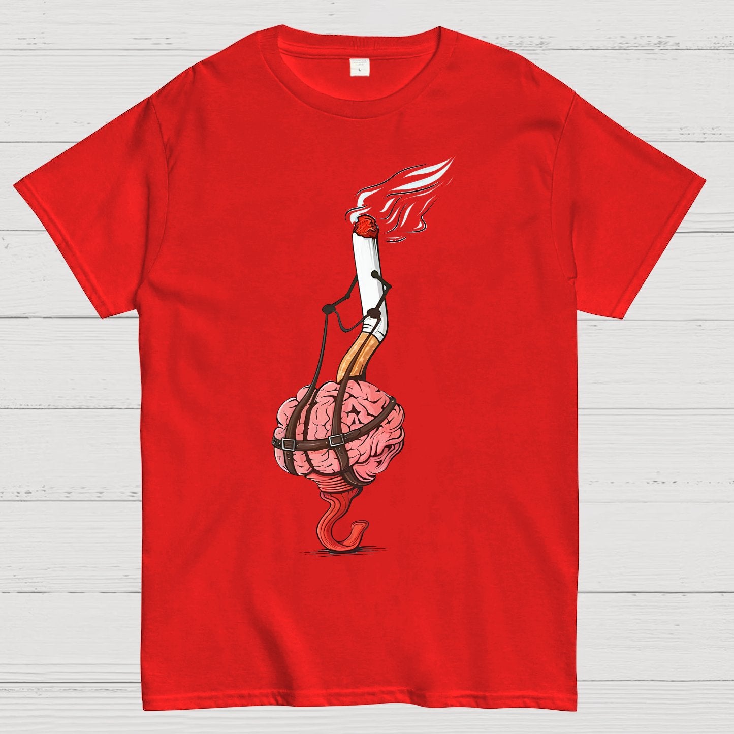 Cigarettes Slave the Brain Geeky T-Shirt