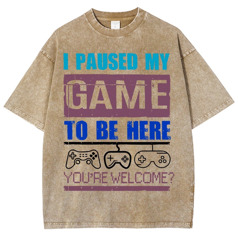 I Paused My Game To Be Here Vintage Distressed T-shirt