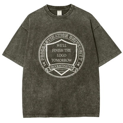Procrastination University Logo Vintage Distressed T-shirt