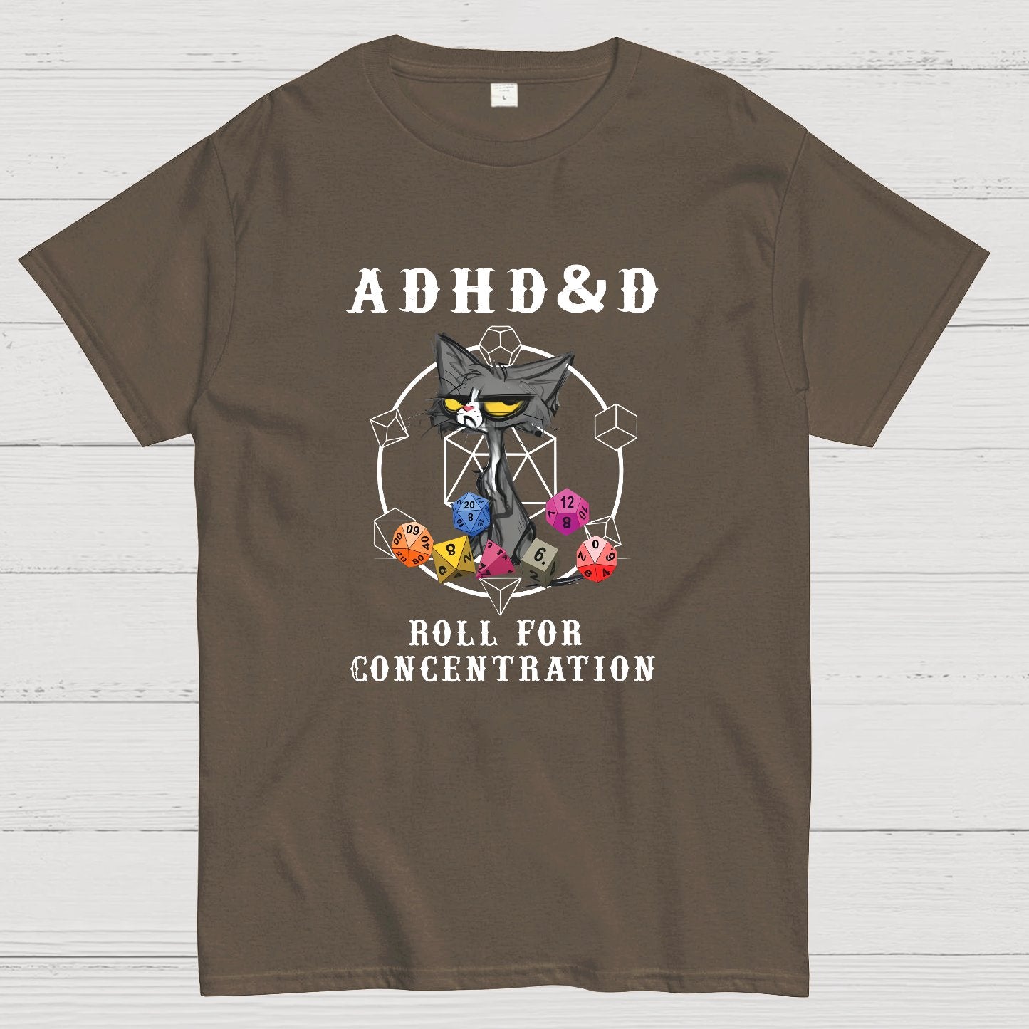 Adhd&Dnd Cat Geeky T-Shirt