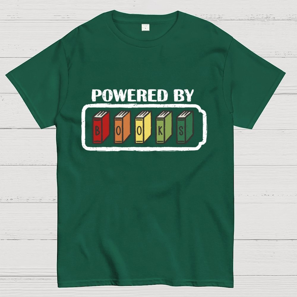Powered by Books Geek T-Shirt