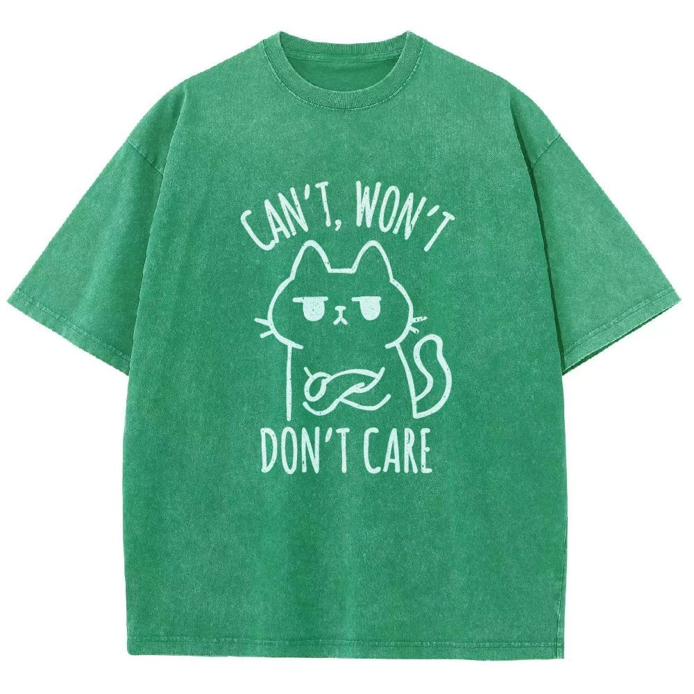 Can't Won't Don't Care Vintage Distressed T-shirt