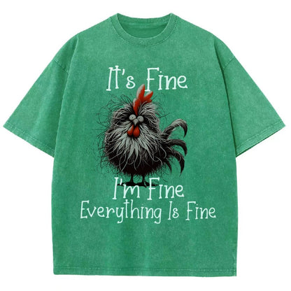 It's Fine，Funny Chick Vintage Distressed T-shirt