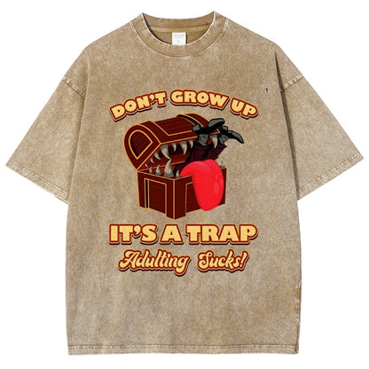 Don't Grow Up It's A Trap Vintage Distressed T-shirt