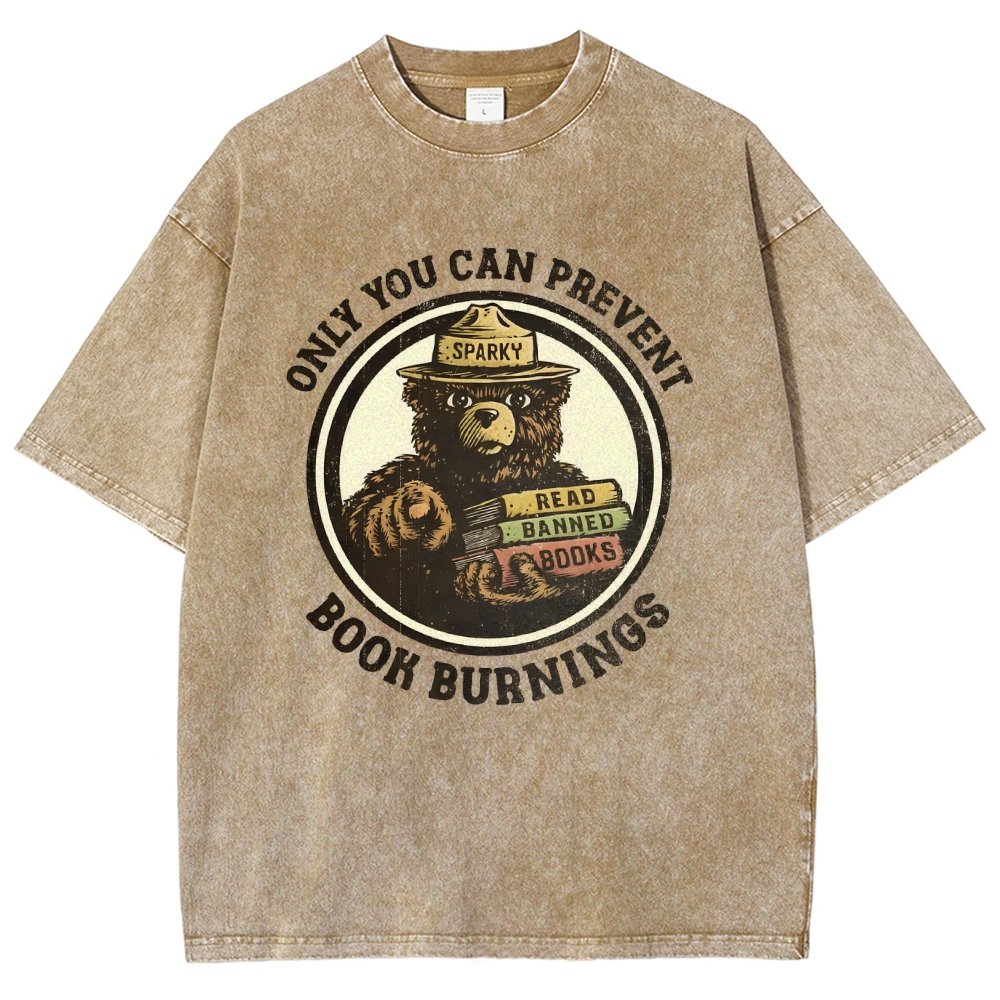 Only You Can Prevent Book Burnings Vintage Distressed T-shirt