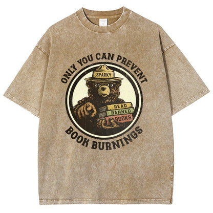 Only You Can Prevent Book Burnings Vintage Distressed T-shirt
