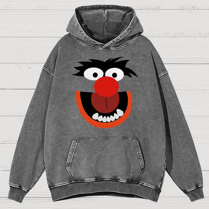 Retro Pop Culture Puppet Face Vintage Distressed Hoodie
