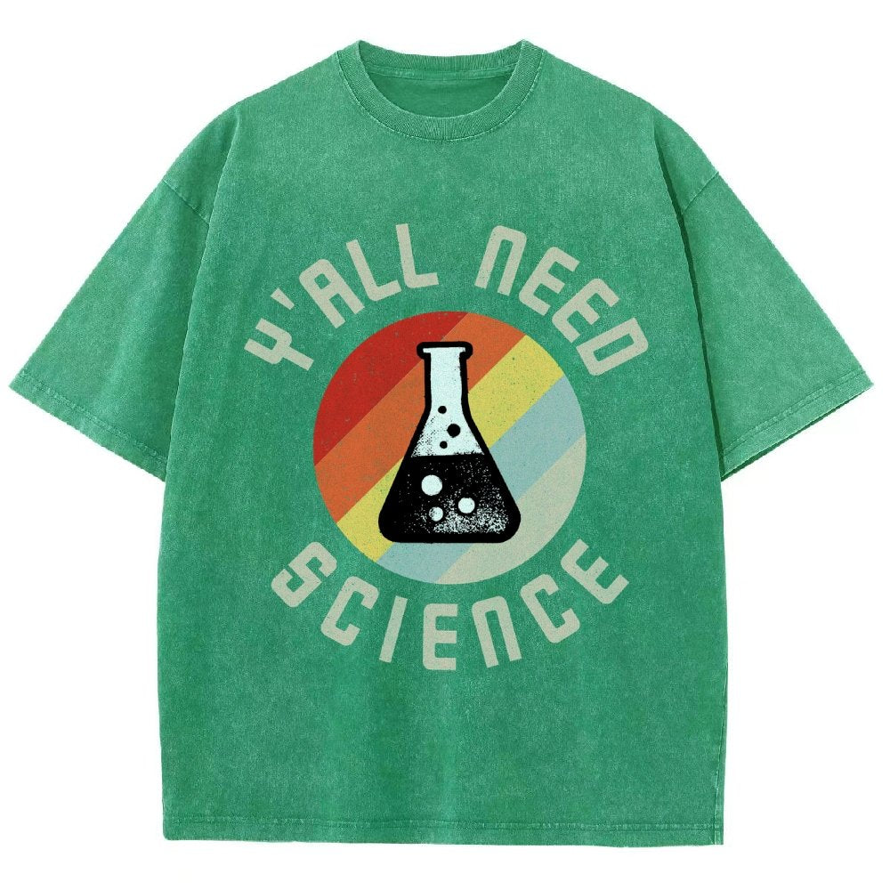 Y'all Need Science Chemistry Biology Physics Vintage Distressed T-shirt