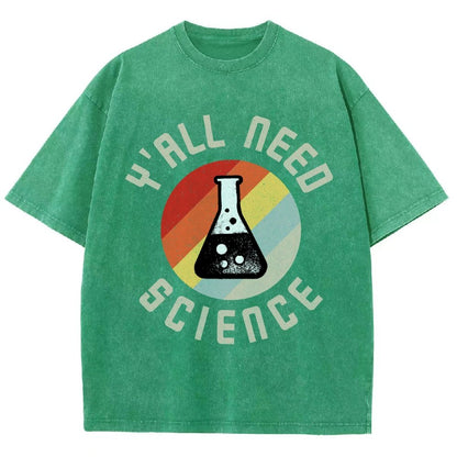Y'all Need Science Chemistry Biology Physics Vintage Distressed T-shirt