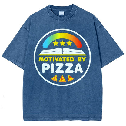 Motivated By Pizza Vintage Distressed T-shirt