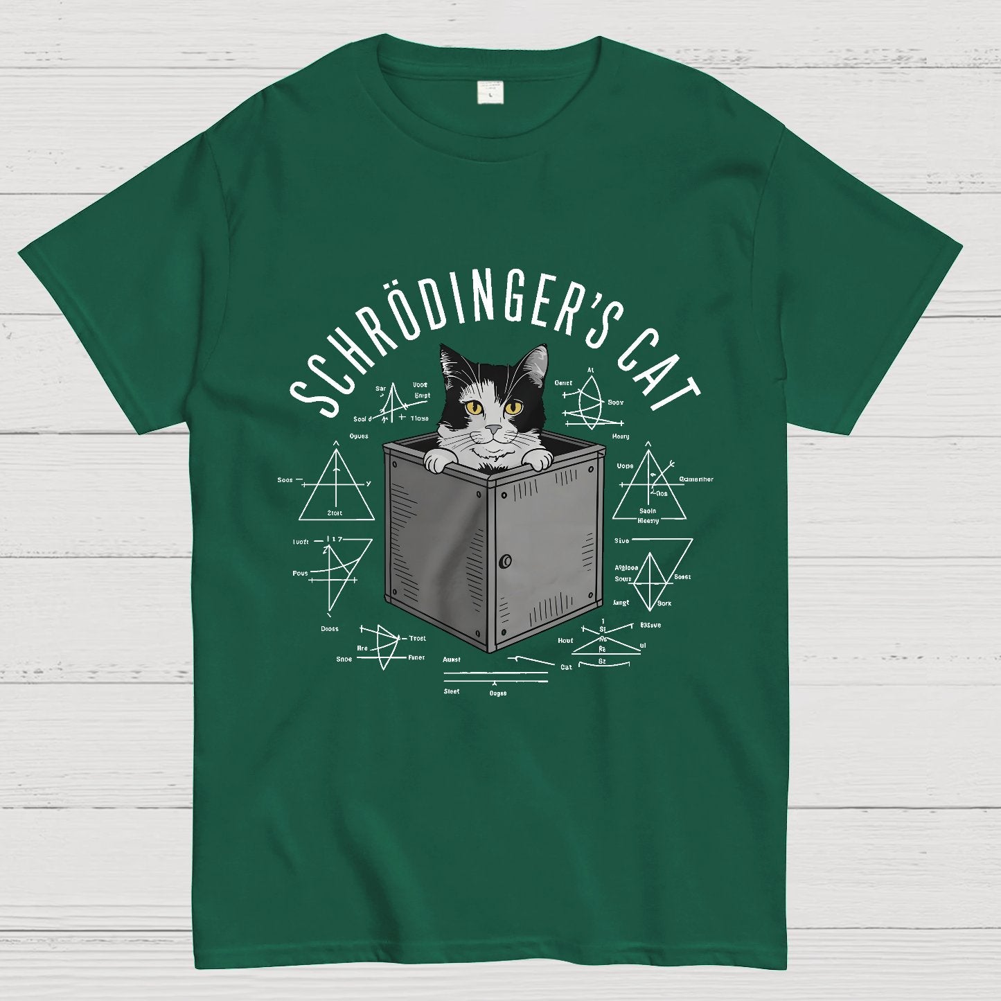 Schrodinger Cat In Box & Formulas Geeky T-Shirt
