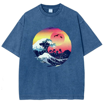 The Great Waves Vintage Distressed T-shirt