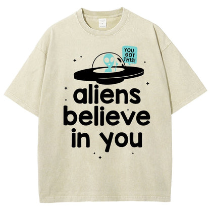 Mystery Creatures Believe In You Vintage Distressed T-shirt