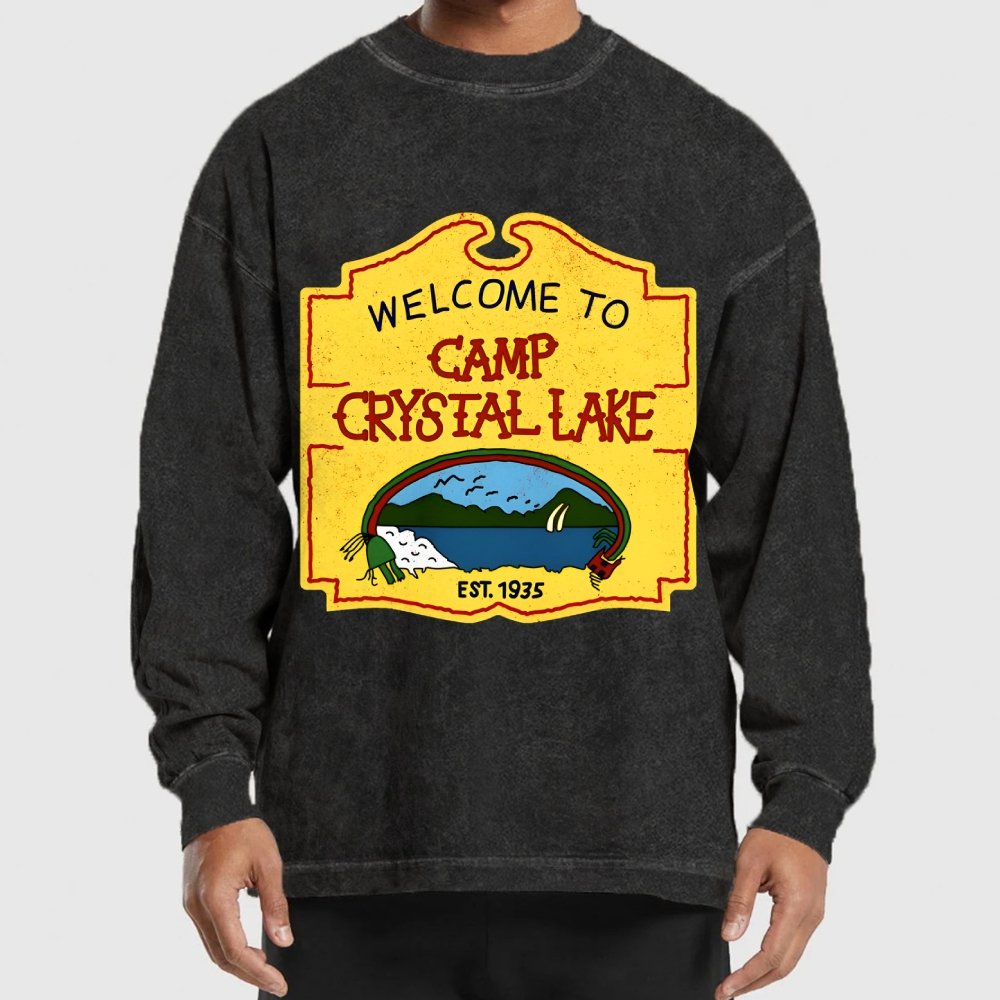 Welcome To Mystic Lake Washed Long Sleeve Tee