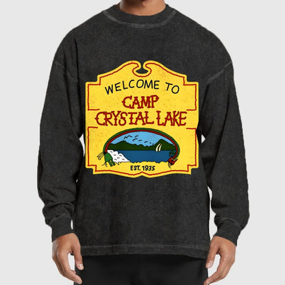 Welcome To Mystic Lake Washed Long Sleeve Tee
