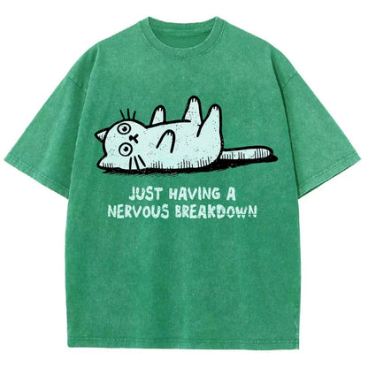 Nervous Breakdown Cat Vintage Distressed T-shirt
