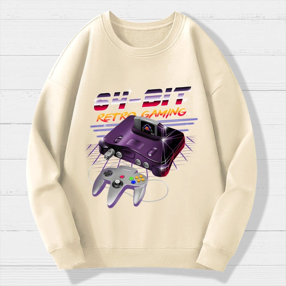 '64-Bit Retro Gaming Geek Cotton Sweatshirt