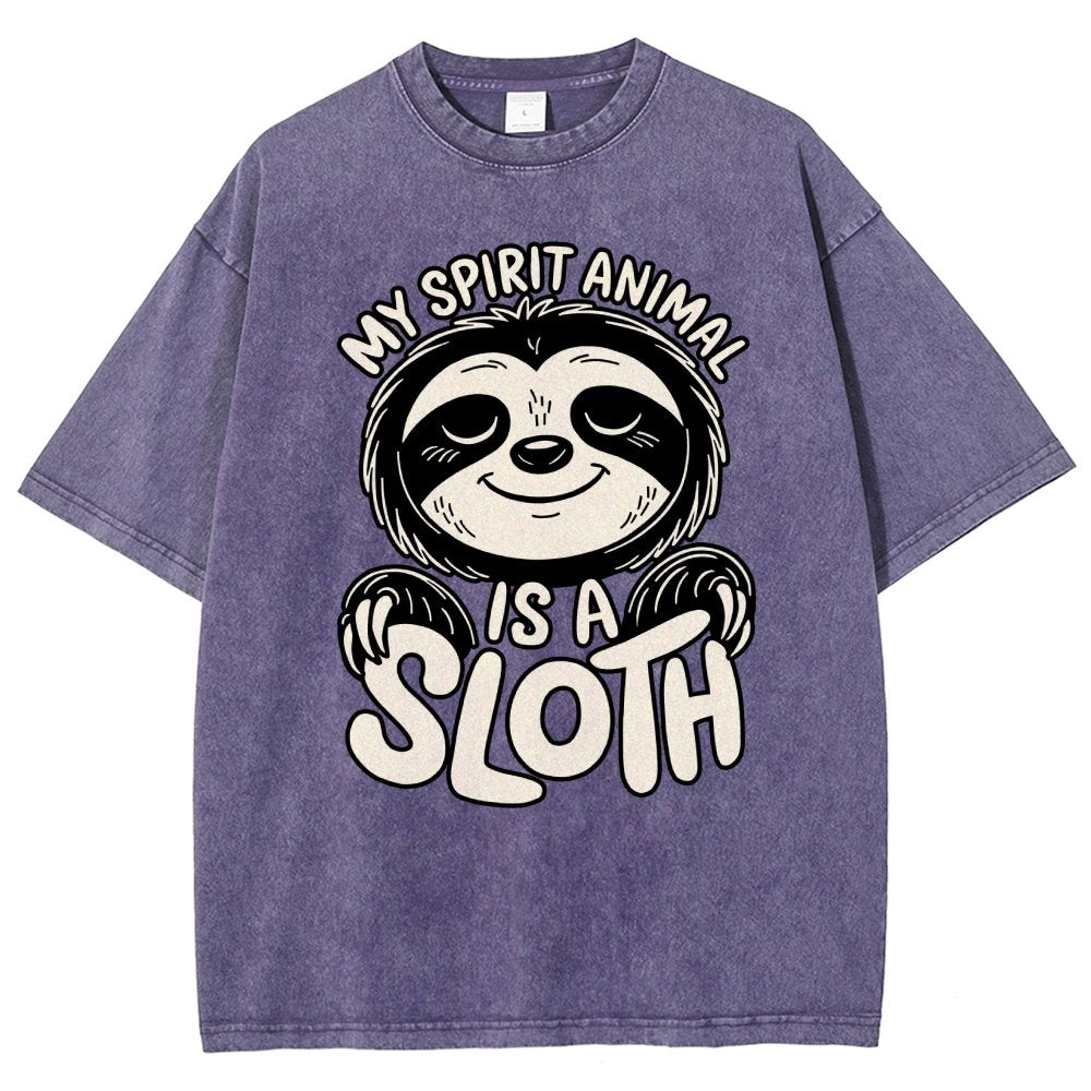 My Spirit Animal is a Sloth Vintage Distressed T-shirt