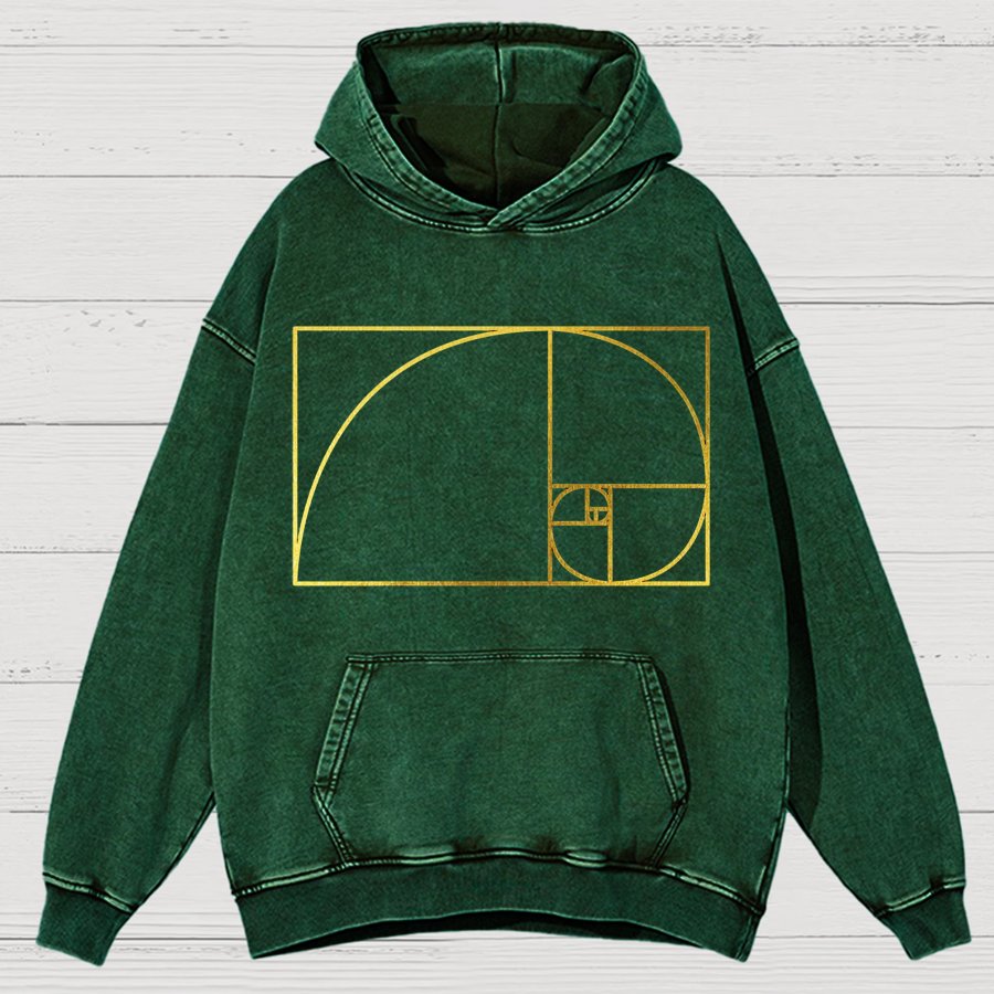 Distressed Fibonacci Spiral Geek Graphic Vintage Distressed Hoodie
