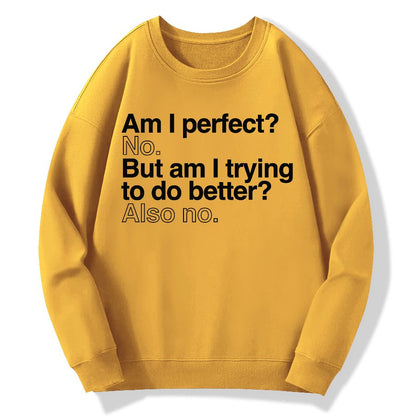 Am I Perfect No Geek Cotton Sweatshirt