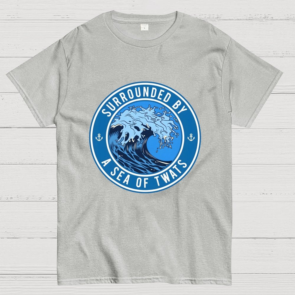 Surrounded by a sea of twats Unisex Geek T-Shirt