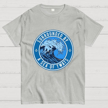 Surrounded by a sea of twats Unisex Geek T-Shirt