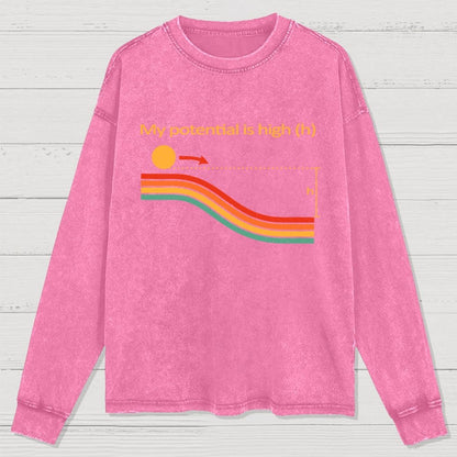 My Potential Is High Washed Long Sleeve Tee