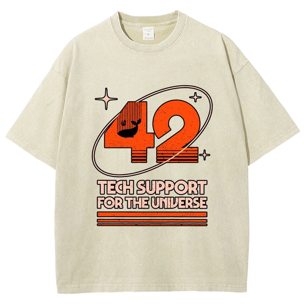 42 - Tech Support For The Universe Vintage Distressed T-shirt